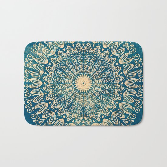 BLUE ORGANIC MANDALA Bath Mat