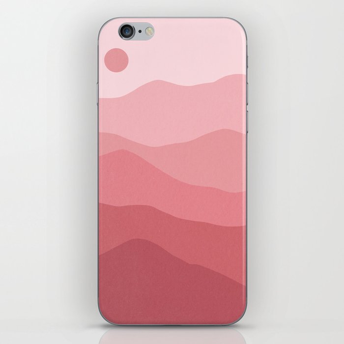 Pink Mountains Landscape Minimalist Boho iPhone Skin