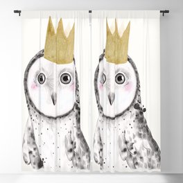 Owl with Crown Blackout Curtain