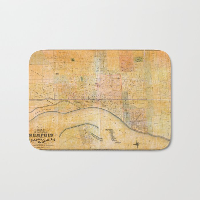 Map of the City of Memphis, Tennessee (1858) Bath Mat