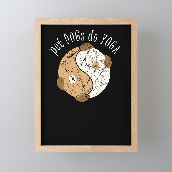 Yoga Ying and Yang Dogs Style Framed Mini Art Print