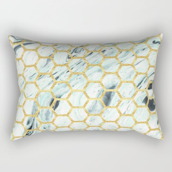 Teal + Gold #society6 #decor #buyart Rectangular Pillow