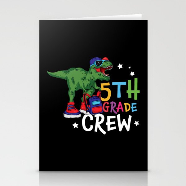 5th Grade Crew Student Dinosaur Stationery Cards
