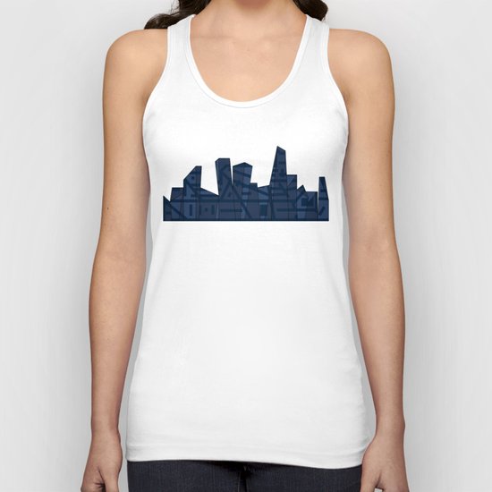 Barruf's Skyline In Blue Unisex Tank Top