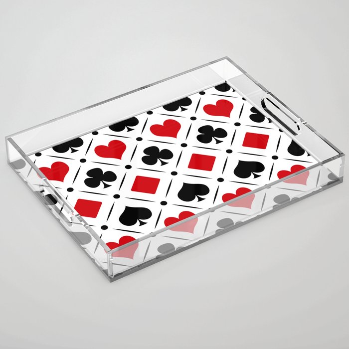Playing card suits symbols Acrylic Tray
