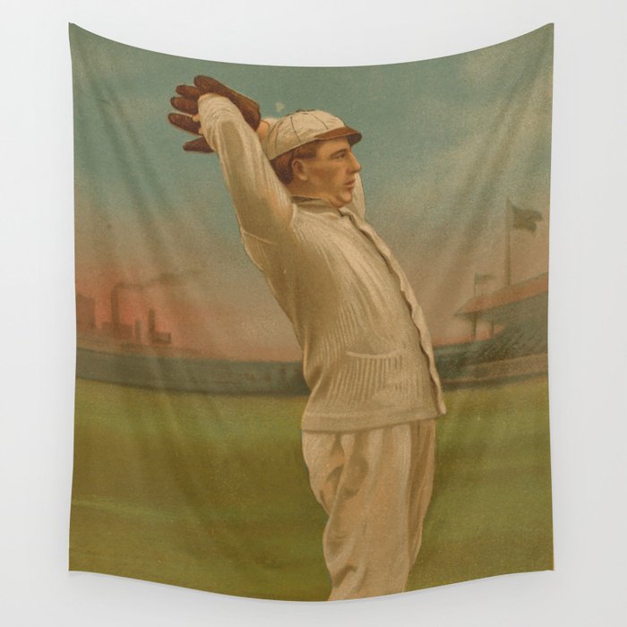 Vintage Backyard Baseball Player - Ames NY Wall Tapestry
