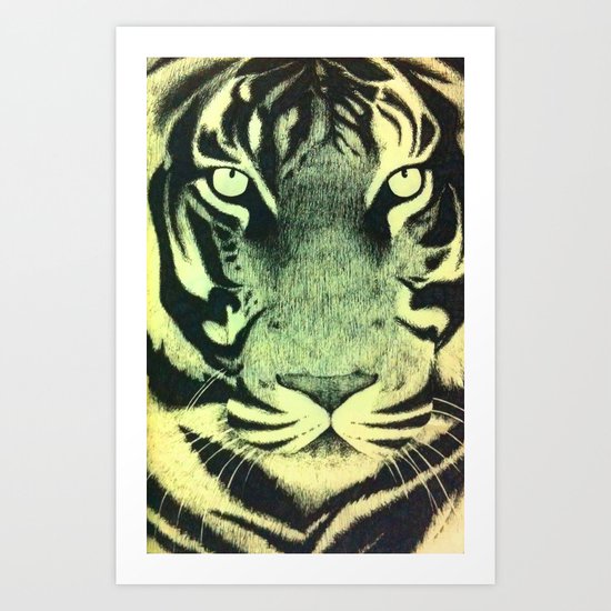 Be a Tiger (Yellow) Art Print