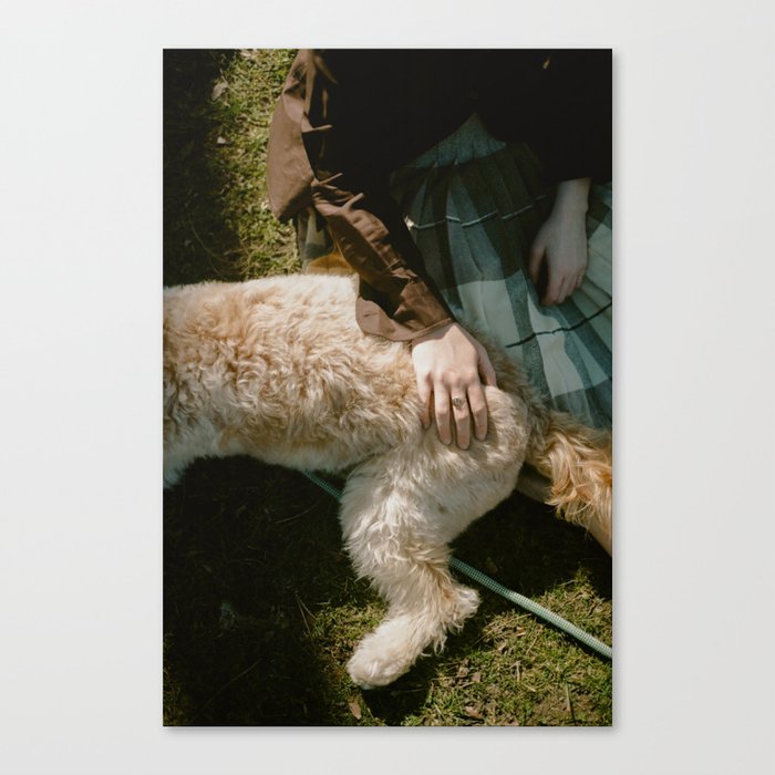 Girl and her Dog Canvas Print