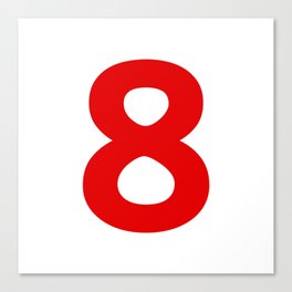 Number 8 (Red & White) Canvas Print