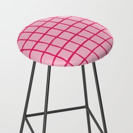 Hot Pink on Blush Checkered Grid Bar Stool
