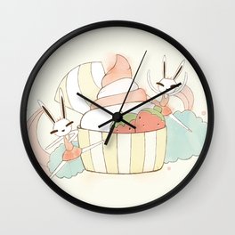 Bunny In Tutu: frozen yoghurt Wall Clock