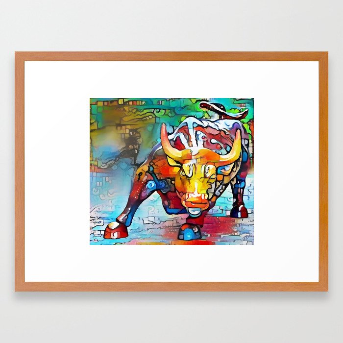 Wall Street Bull Framed Art Print By Siwabudda Society6