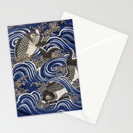 Gift Cover (Fukusa) with Carp in Waves Stationery Card