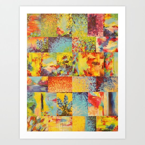 COLORFUL INDECISION 2 - Vibrant Wow Beautiful Abstract Acrylic Painting Collection Nature Rainbow Art Print
