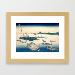 Tsukudajima in Musashi Province By Hokusai  Framed Art Print