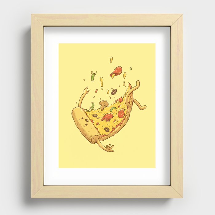 Pizza fall Recessed Framed Print