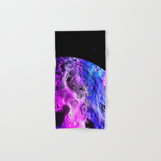 Purple Blue Galaxy Moon Hand & Bath Towel