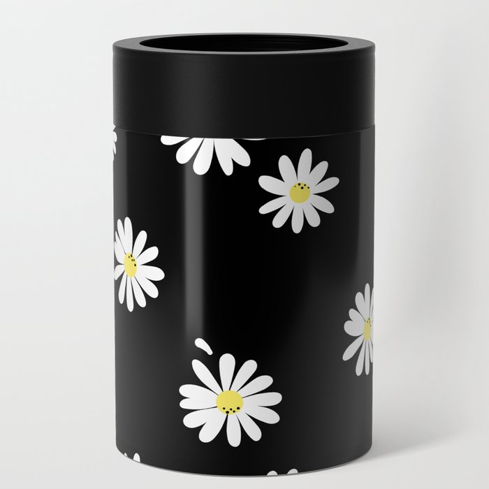 Black & White Daisy Can Cooler