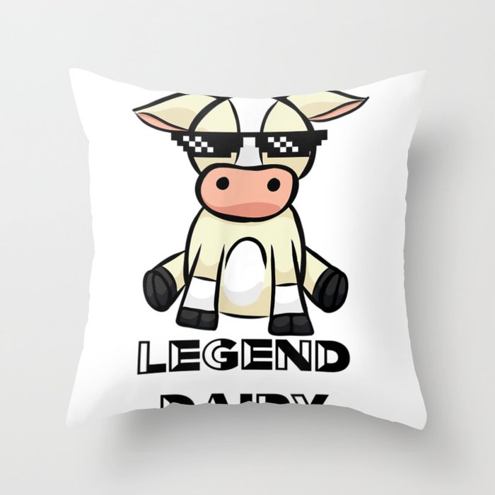 Cow - Legendairy - Cow Print - Pun Throw Pillow