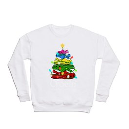 Crocin Around The Christmas Tree Funny Xmas 2021 Pajama Crewneck Sweatshirt | Abstract, Comic, Hatching, Christmastree, Vector, Concept, Graphicdesign, Pattern, Digital, Watercolor 