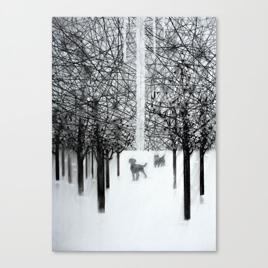 Walking dogs Canvas Print