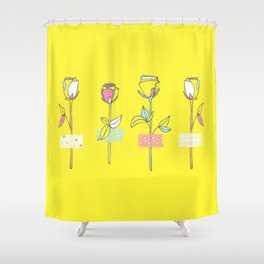 Rosewall (on yellow) Shower Curtain