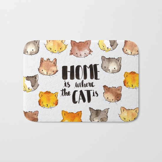 HOME is where the CAT is Bath Mat