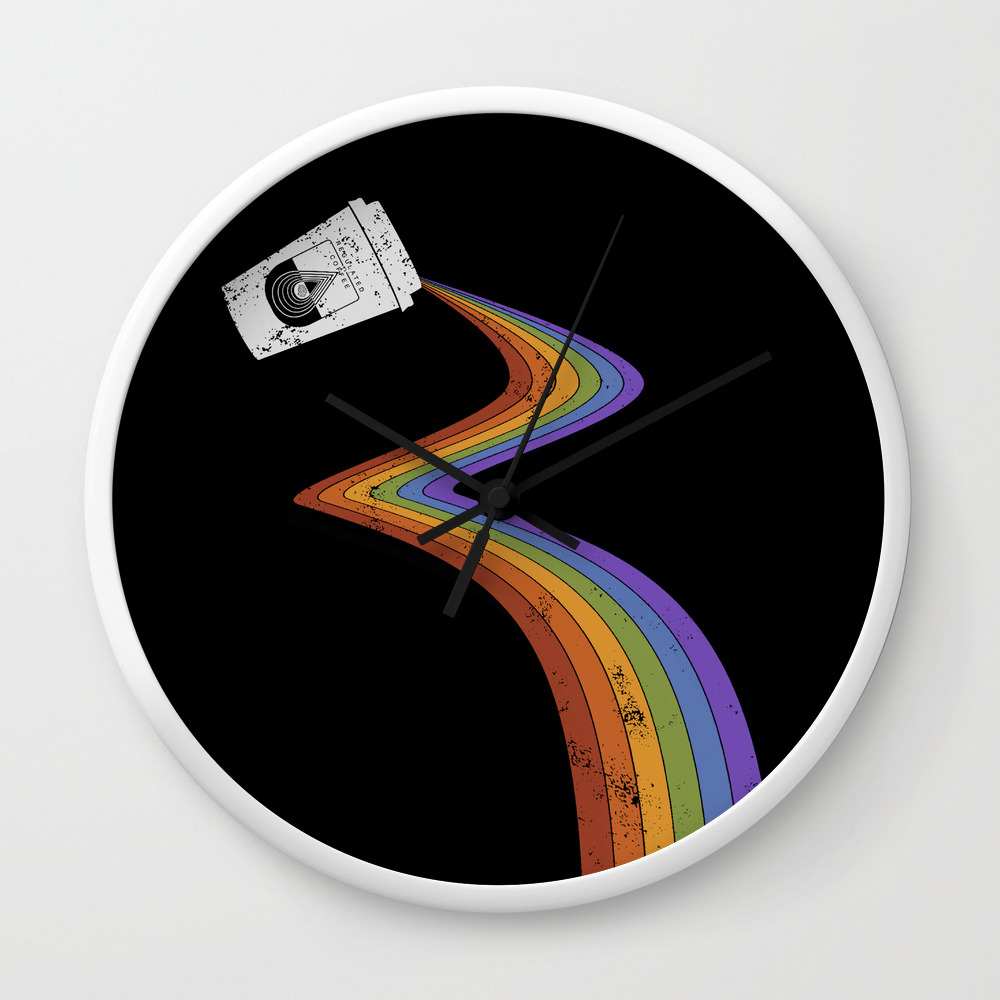 Coffee Cup Rainbow Pour Abstract Barista Wall Hanging Artwork