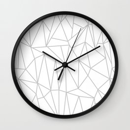 Geometric Cobweb (Gray & White Pattern) Wall Clock | Graphicdesign, Geometry, Geometric, Texture, Simple, Linear, Retro, Minimalist, Pattern, Lines 