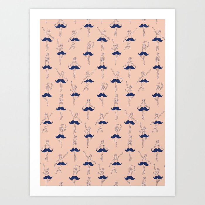 Society6 ケース The Ballet of Mustache by Ilovedoodle Ballet of mustache - Art print | I Love Doodle - The visual