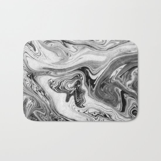 Mizuki - spilled ink marbling paper marble swirl abstract painting original art india ink minimal Bath Mat