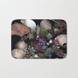 Underwater Bath Mat | Botanical, Hydrangea, Scannerart, Natureasart, Digital, Rocks, Graphicdesign, Seashells 