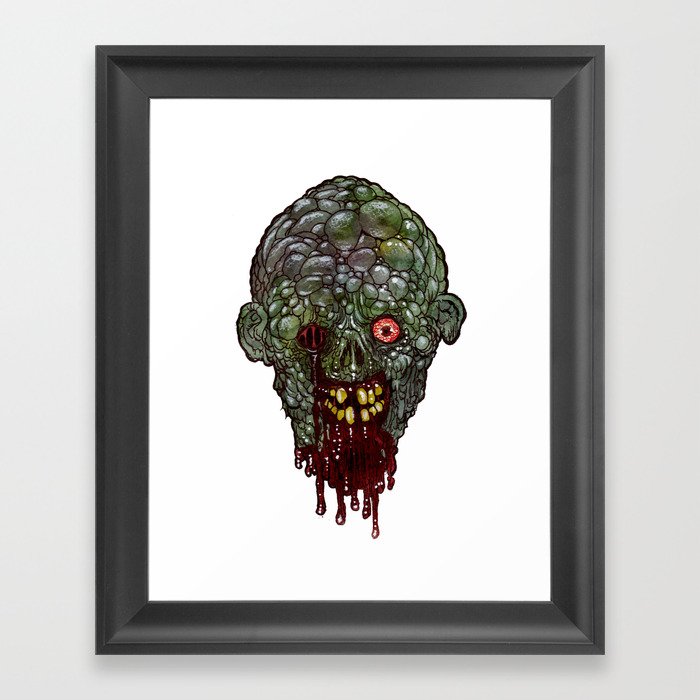 Heads of the Living Dead  Zombies: Pus Zombie Framed Art Print