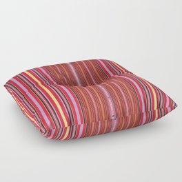 Vintage Guatemalan Colorful Striped Textile Pattern Floor Pillow