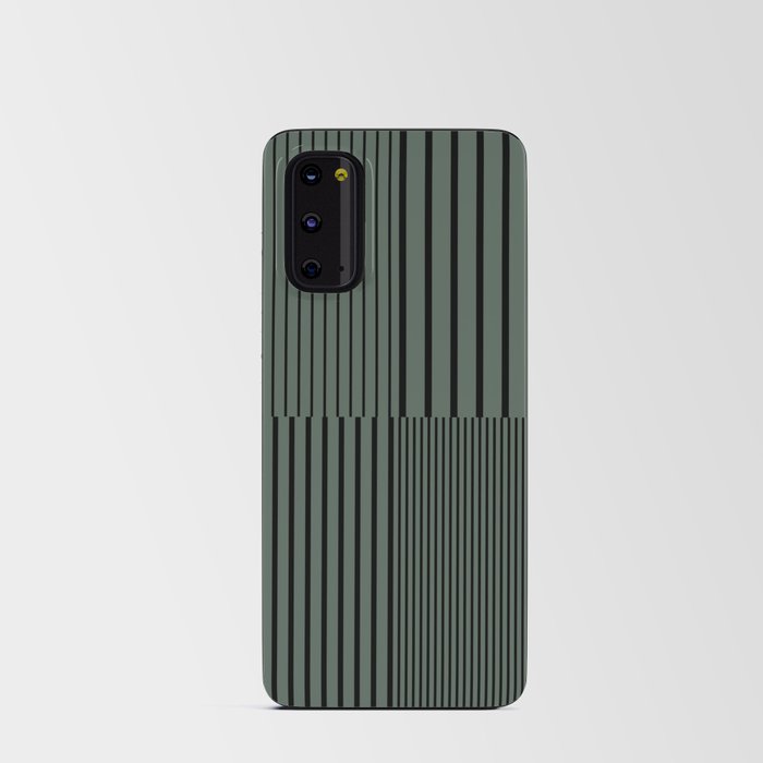 Stripes Pattern and Lines 16 in Sage Green Android Card Case