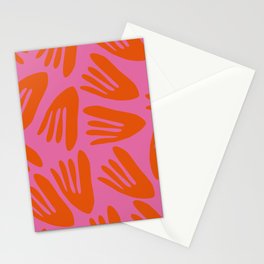 Big Cutouts Papier Découpé Abstract Pattern in Bright Pink and Red Orange  Stationery Card