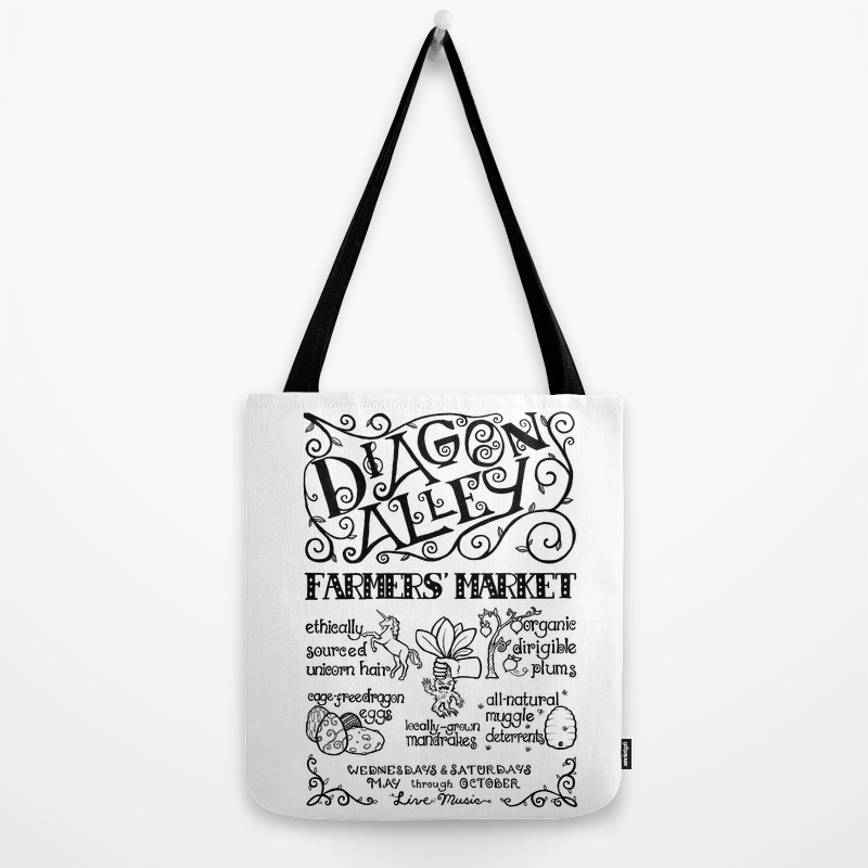 Diagon Alley Farmers Market Tote Bag Diagon Alley Farmers Market Tote Bag
