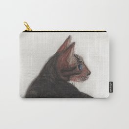 Dave the Bengal Cat, pastel, oil pastel, pencil, charcoal, by Candy Medusa, Black Dwarf Designs Carry-All Pouch | Illustration, Mixed Media, Animal, Nature 