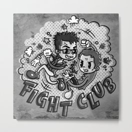 Fighters Metal Print | Fighting, 20Scartoons, Black And White, Digital, Tylerdurden, Vintage, 30Scartoons, Pop Art, Graphicdesign, Vintageprint 