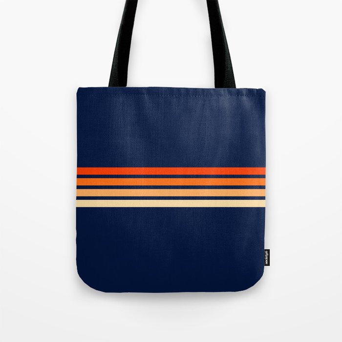 Minimal Orange Abstract Retro Racing Stripes 70s Style - Bluesane Tote Bag