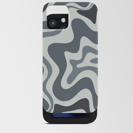 Liquid Swirl Abstract Pattern in Gray Monochrome  iPhone Card Case
