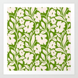 Tropical Vines Pattern - Green Art Print