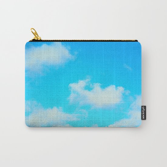 White Clouds Bright Blue Sky Carry-All Pouch