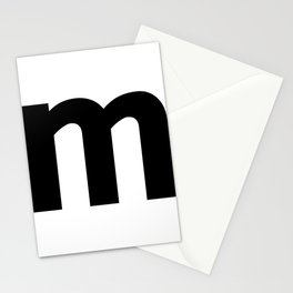 letter M (Black & White) Stationery Card