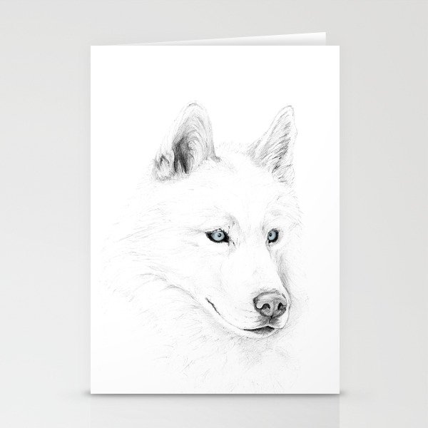 Saber :: A Siberian Husky Stationery Cards