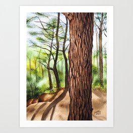 Forest - Tree Bark Painting Art Print