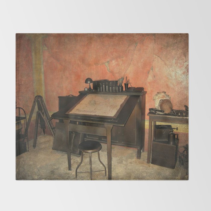 Antique Nautical Desk Throw Blanket