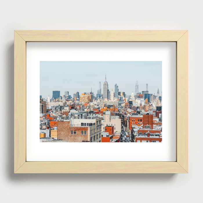 Manhattan Skyline Views Recessed Framed Print