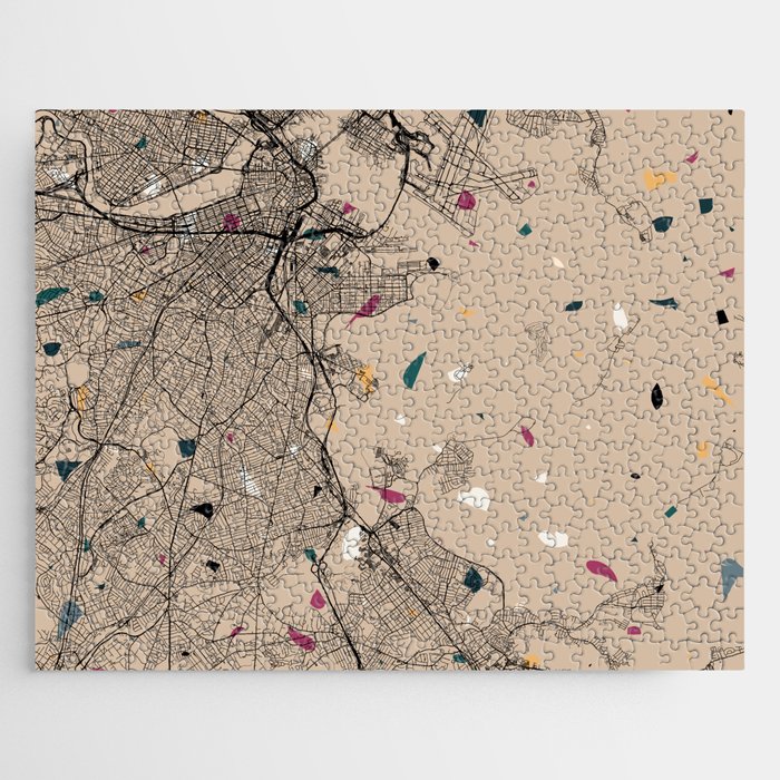 USA, Boston - City Map Collage Jigsaw Puzzle