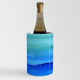 Alcohol Ink Seascape Wine Chiller